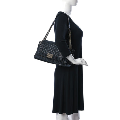 Chanel Lambskin Quilted Accordion Boy Flap Black 2 of 10