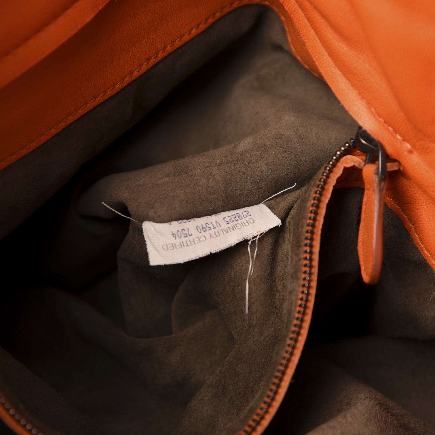Nappa Intrecciato Large Franges Shoulder Bag Tangerine
