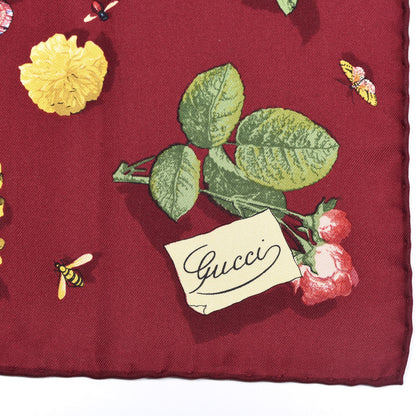 Gucci Silk Guccy Floral Print Pocket Square Red 3 of 3