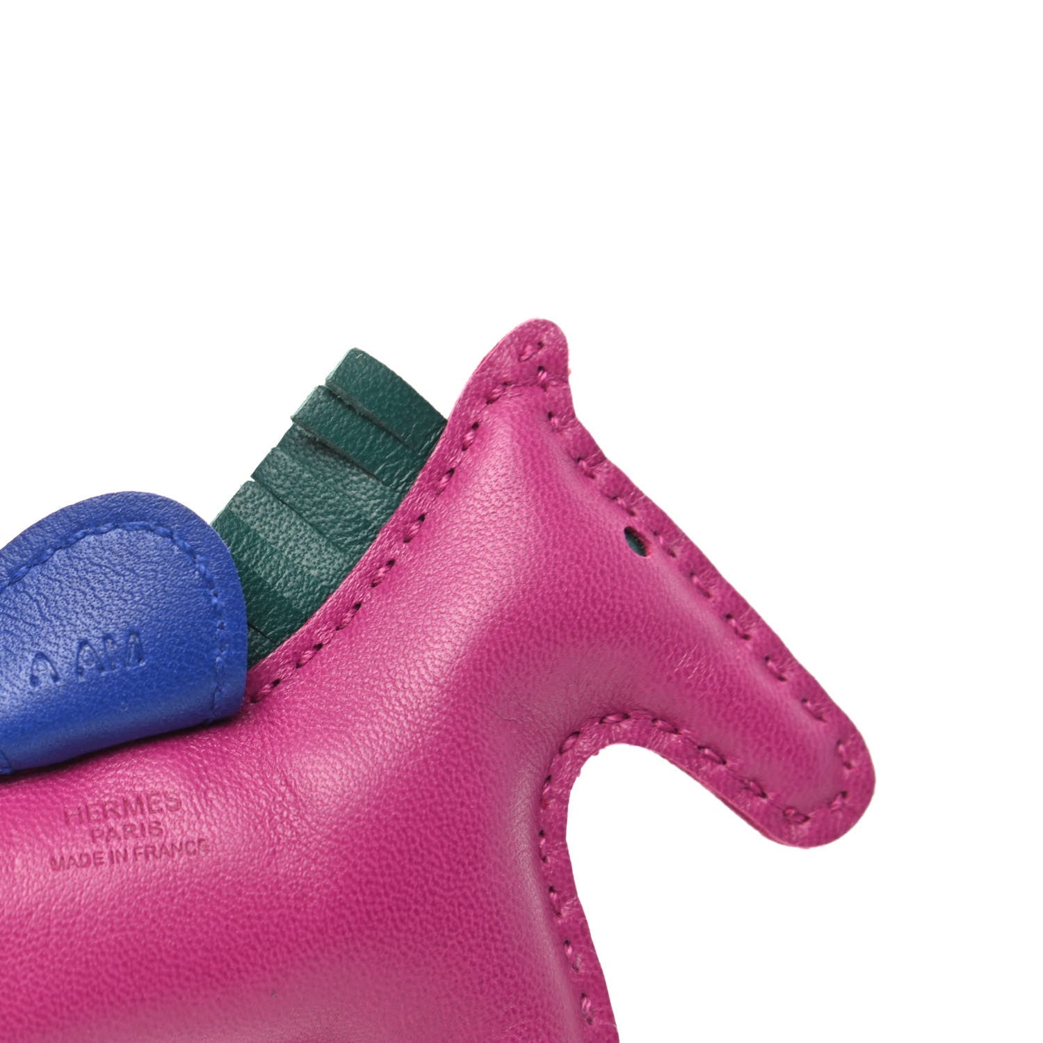 Hermes Milo Lambskin Grigri Rodeo Horse Bag Charm PM Rose Pourpre Bleu Electrique Malachite 4 of 6
