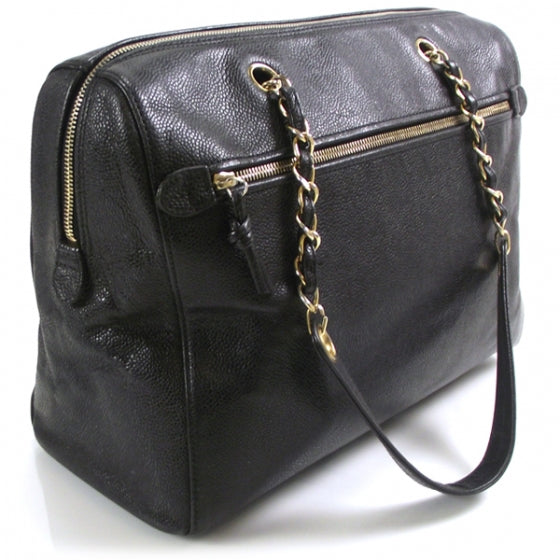 Caviar Jumbo Shoulder Bag Black