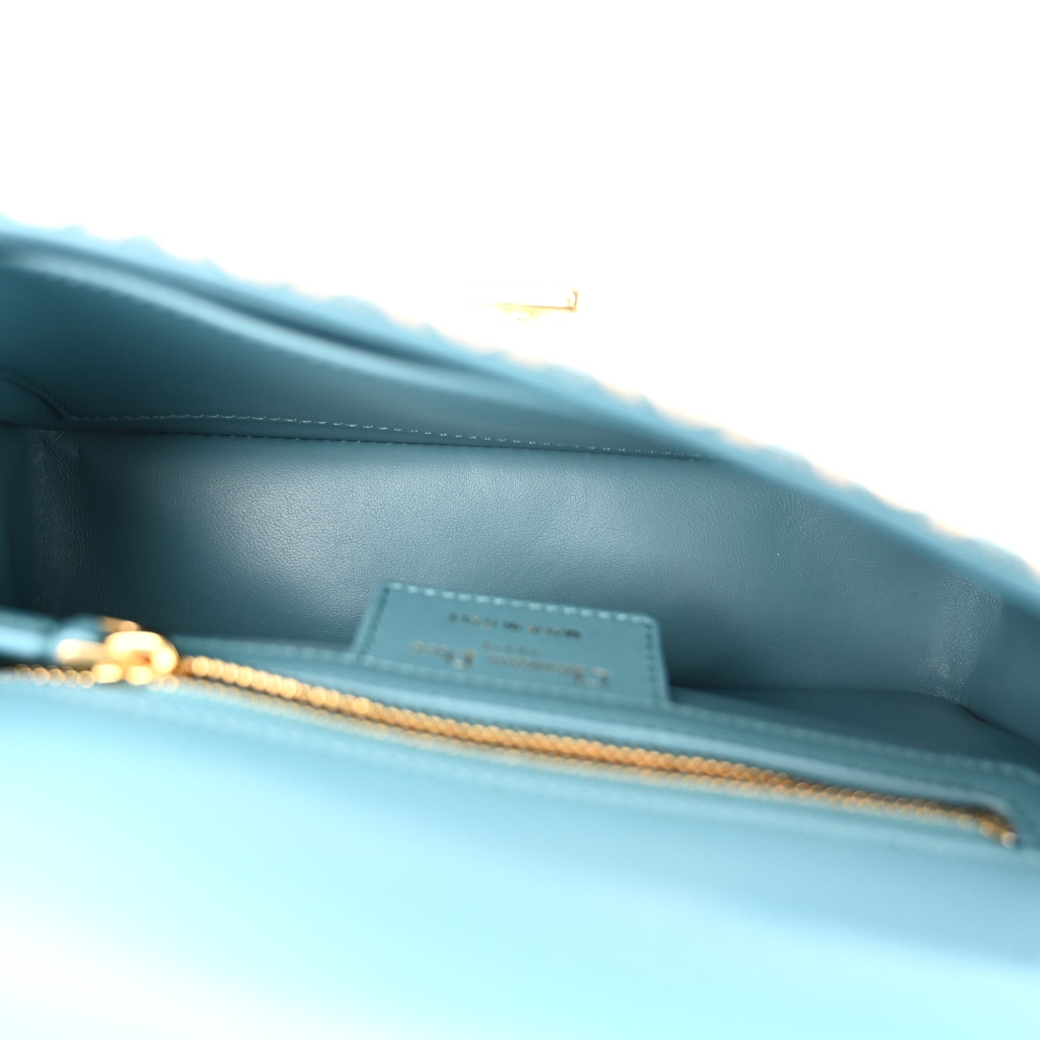 Christian Dior Calfskin Strass Embroidered Small Caro Bag Blue 5 of 13