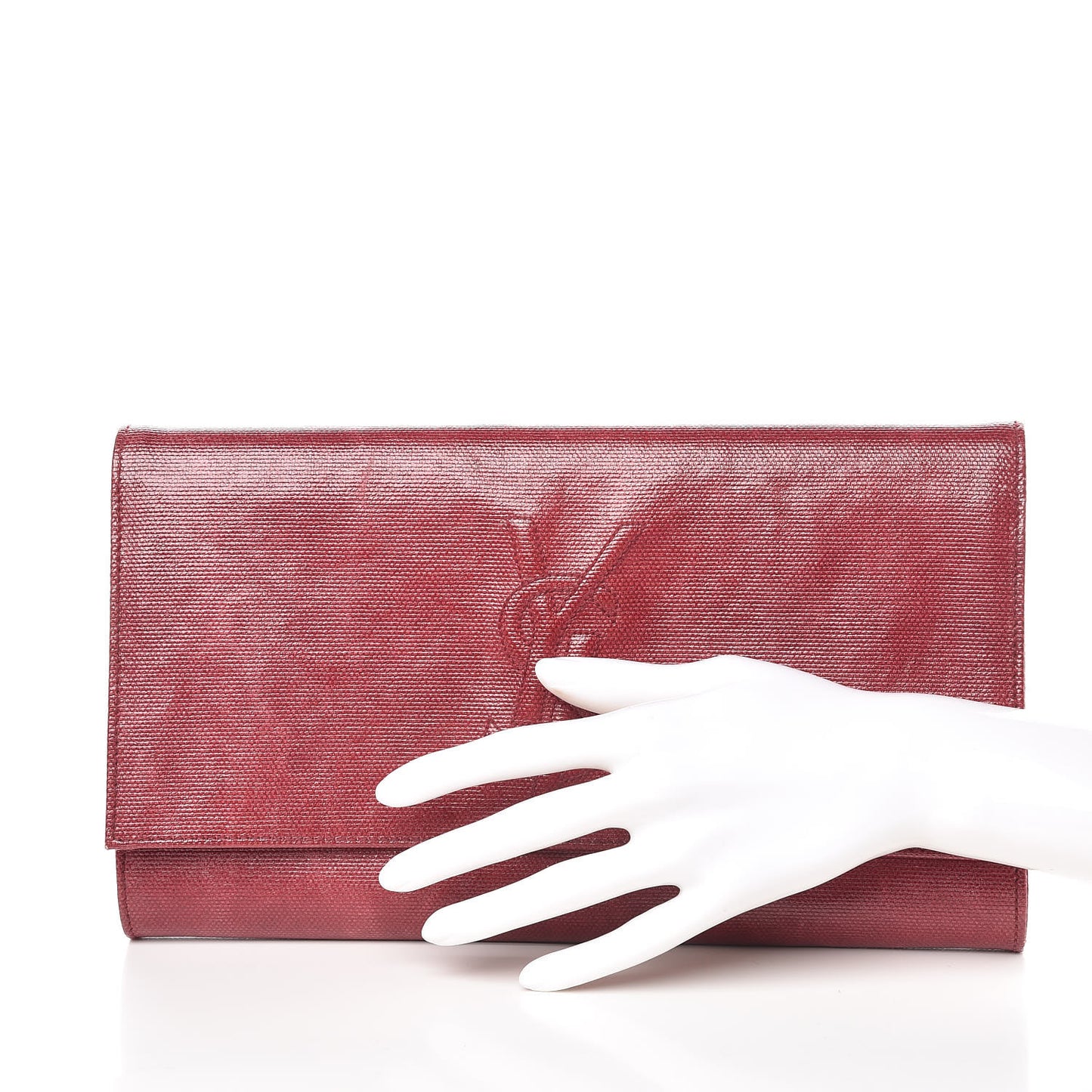 Coated Linen Large Belle De Jour Clutch Palissandre