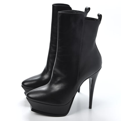 Saint Laurent Nappa Tribute Platform Ankle Boots 38.5 Black 3 of 9