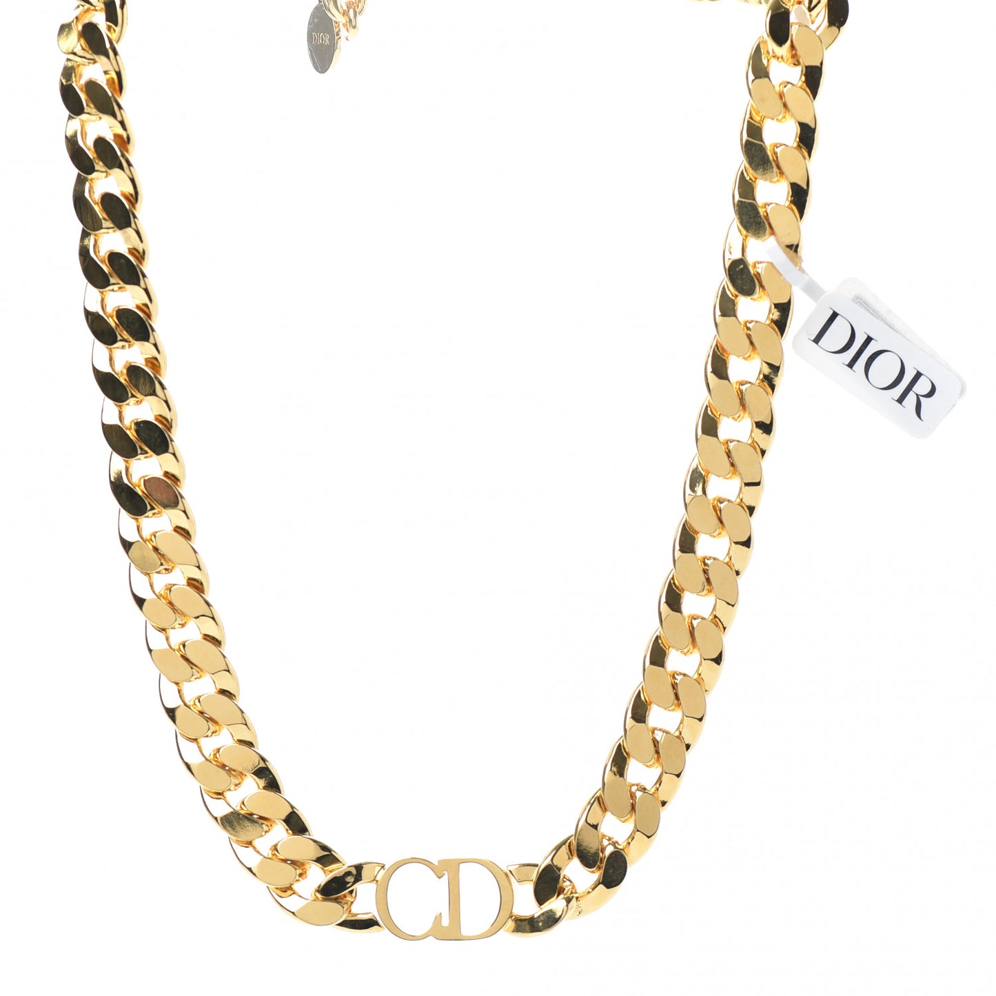 Metal CD Choker Necklace Gold