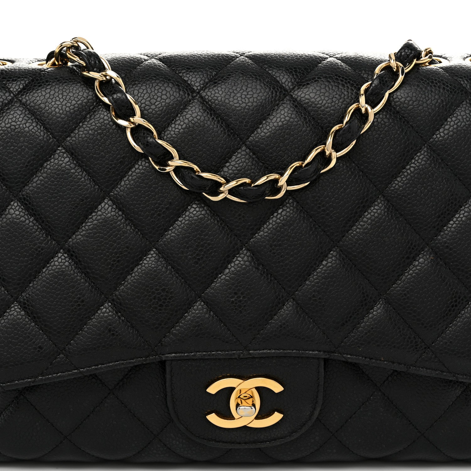 Chanel Caviar Quilted Jumbo Single Flap Black 8 of 12