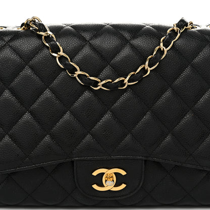 Chanel Caviar Quilted Jumbo Single Flap Black 8 of 12