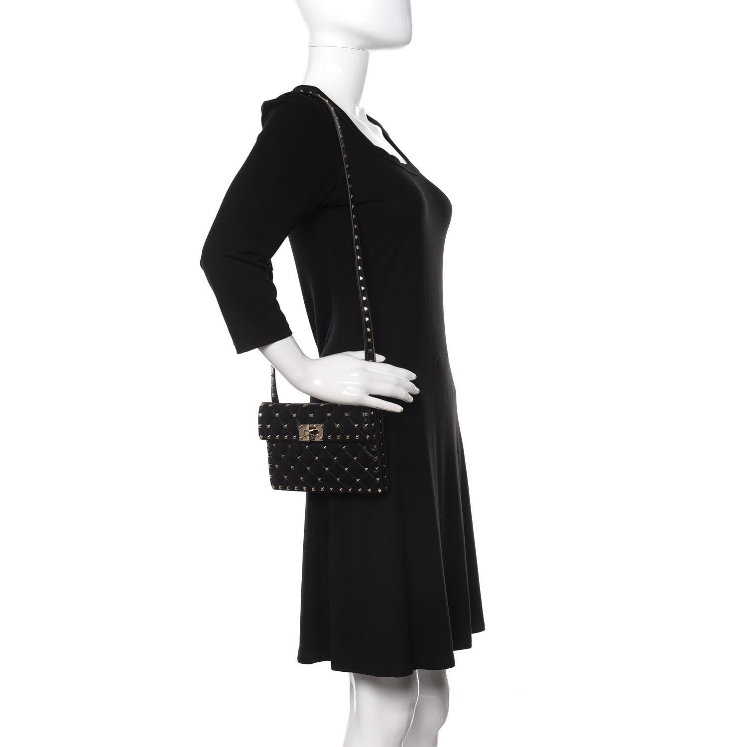 Valentino Garavani Lambskin Rockstud Spike Crossbody Bag Black 2 of 9