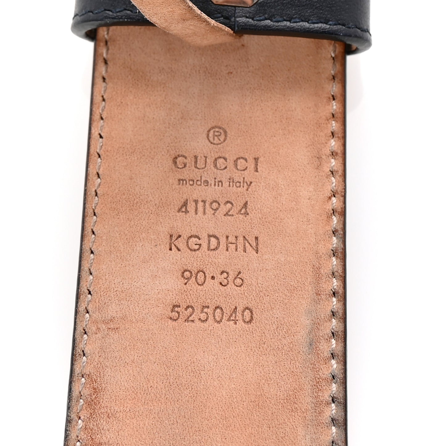 GG Supreme Monogram Selleria Calfskin Interlocking G 40mm Belt 90 36 Navy