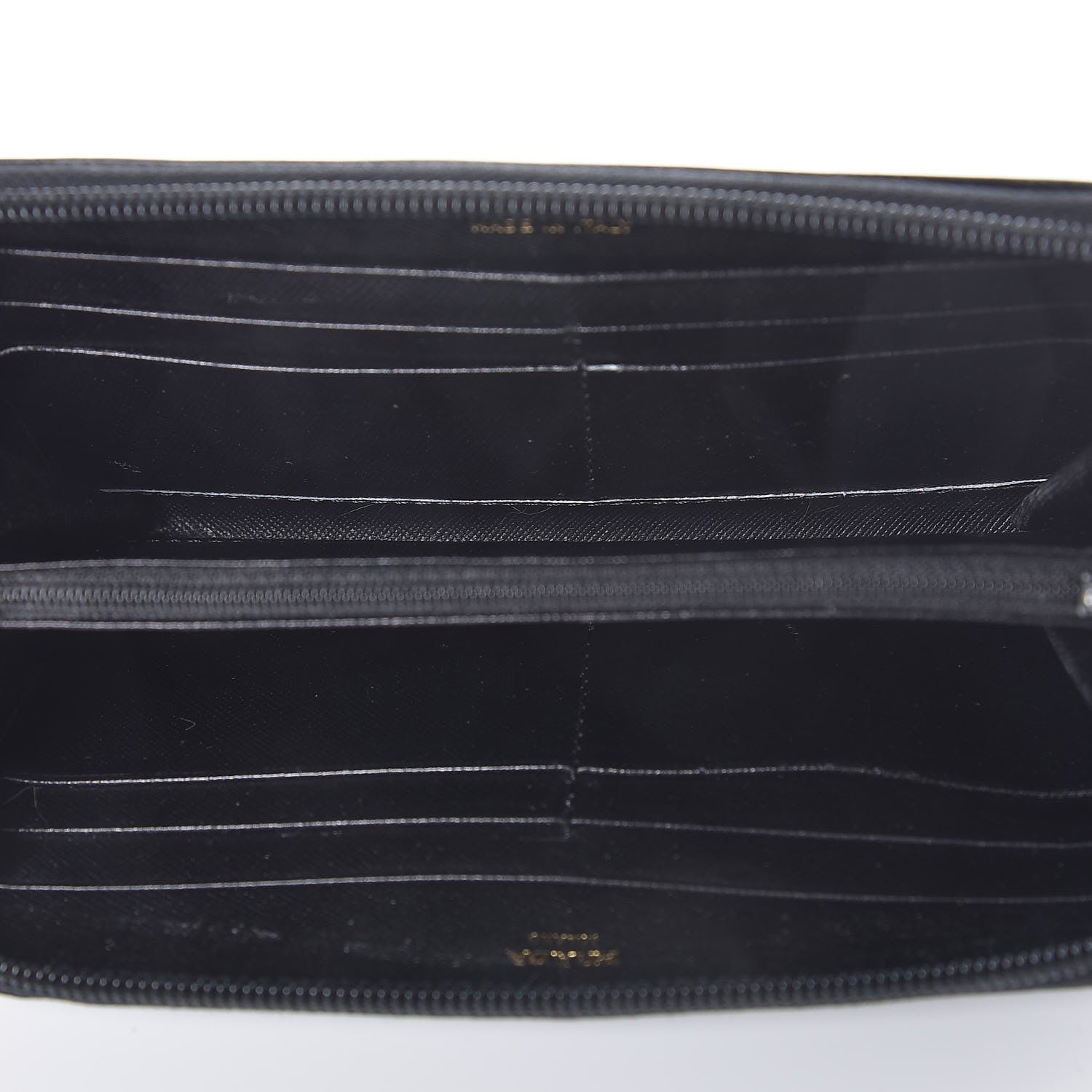 Prada Saffiano Zip Around Wallet Black 5 of 19