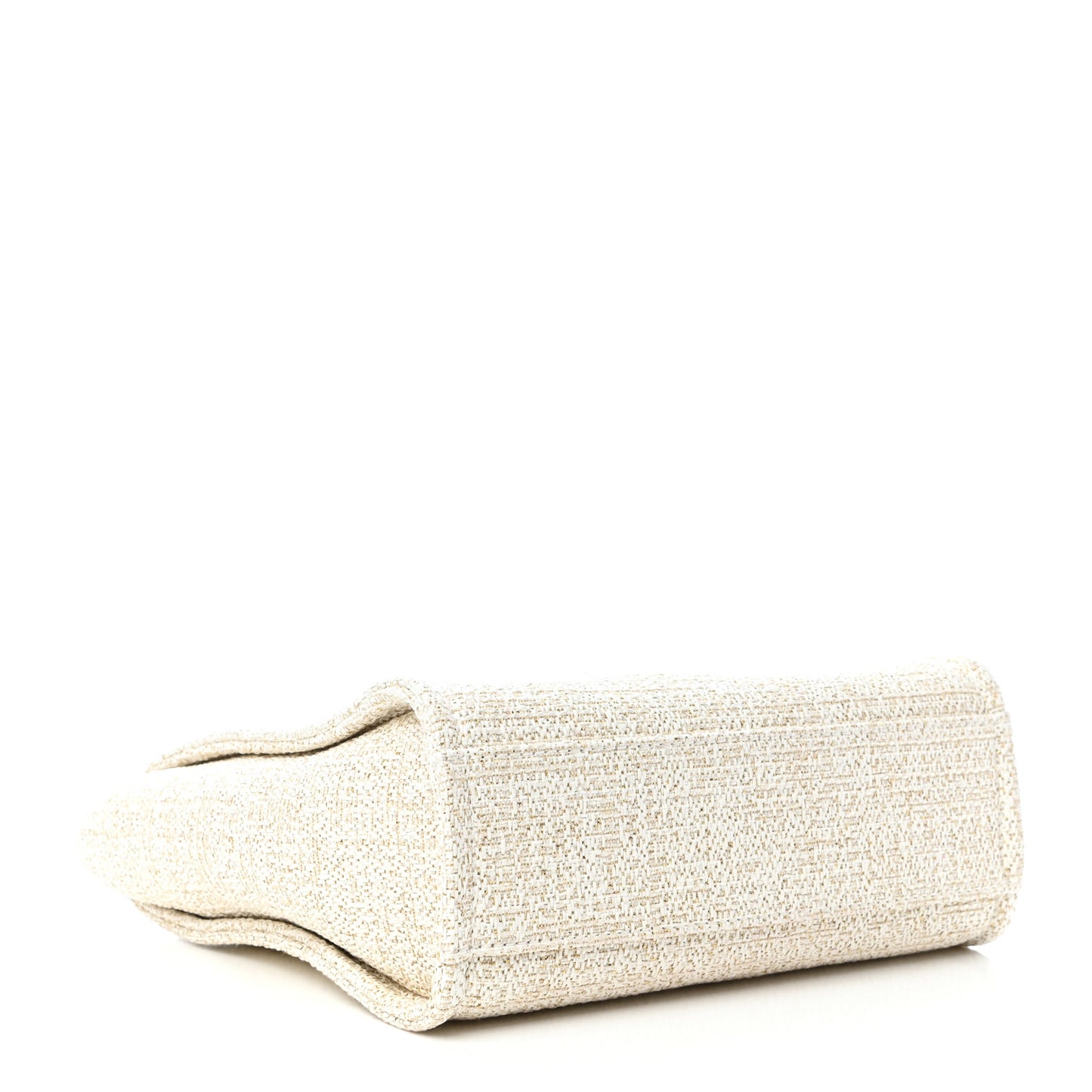Lurex Boucle Mini Deauville Tote White