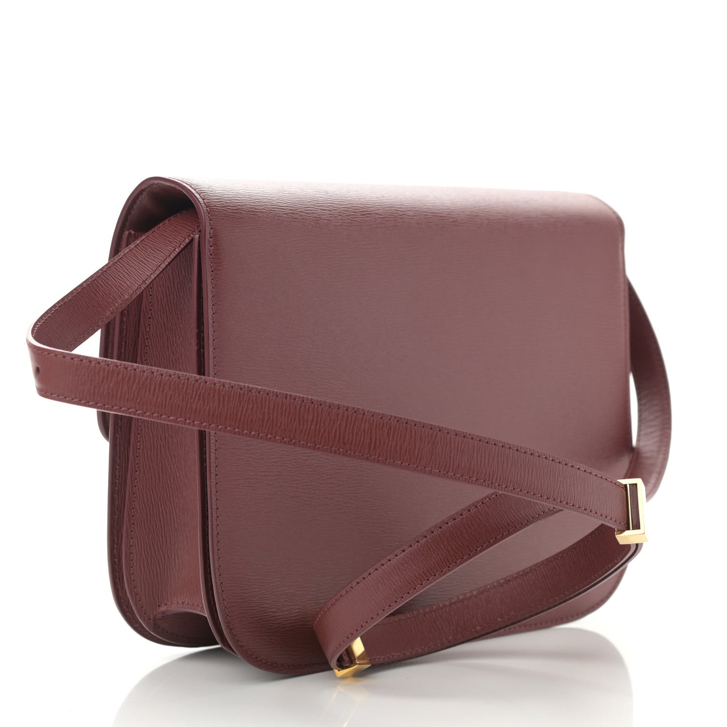 Liege Calfskin Medium Classic Box Flap Bag Burgundy