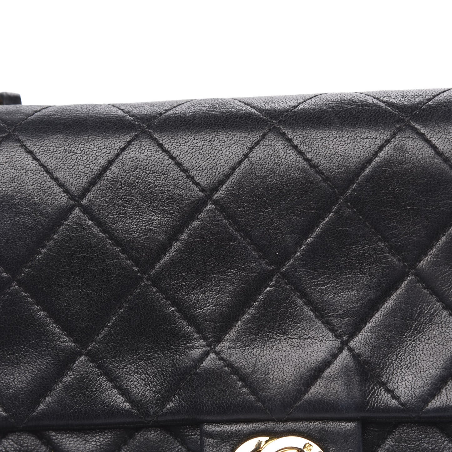 Lambskin Quilted Mini Square Flap Bag Black