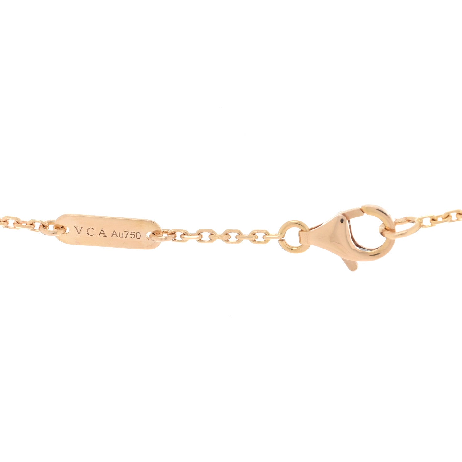 Van Cleef & Arpels VAN CLEEF & ARPELS 18K Rose Gold Diamond Pink Porcelain Vintage Alhambra Pendant Necklace 4 of 4