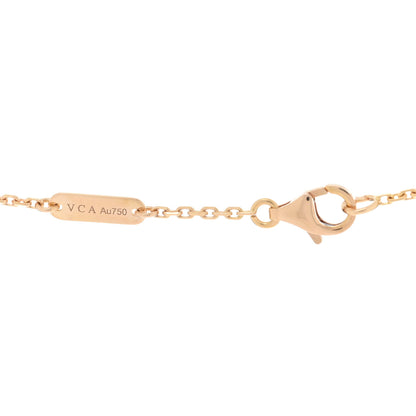 Van Cleef & Arpels VAN CLEEF & ARPELS 18K Rose Gold Diamond Pink Porcelain Vintage Alhambra Pendant Necklace 4 of 4