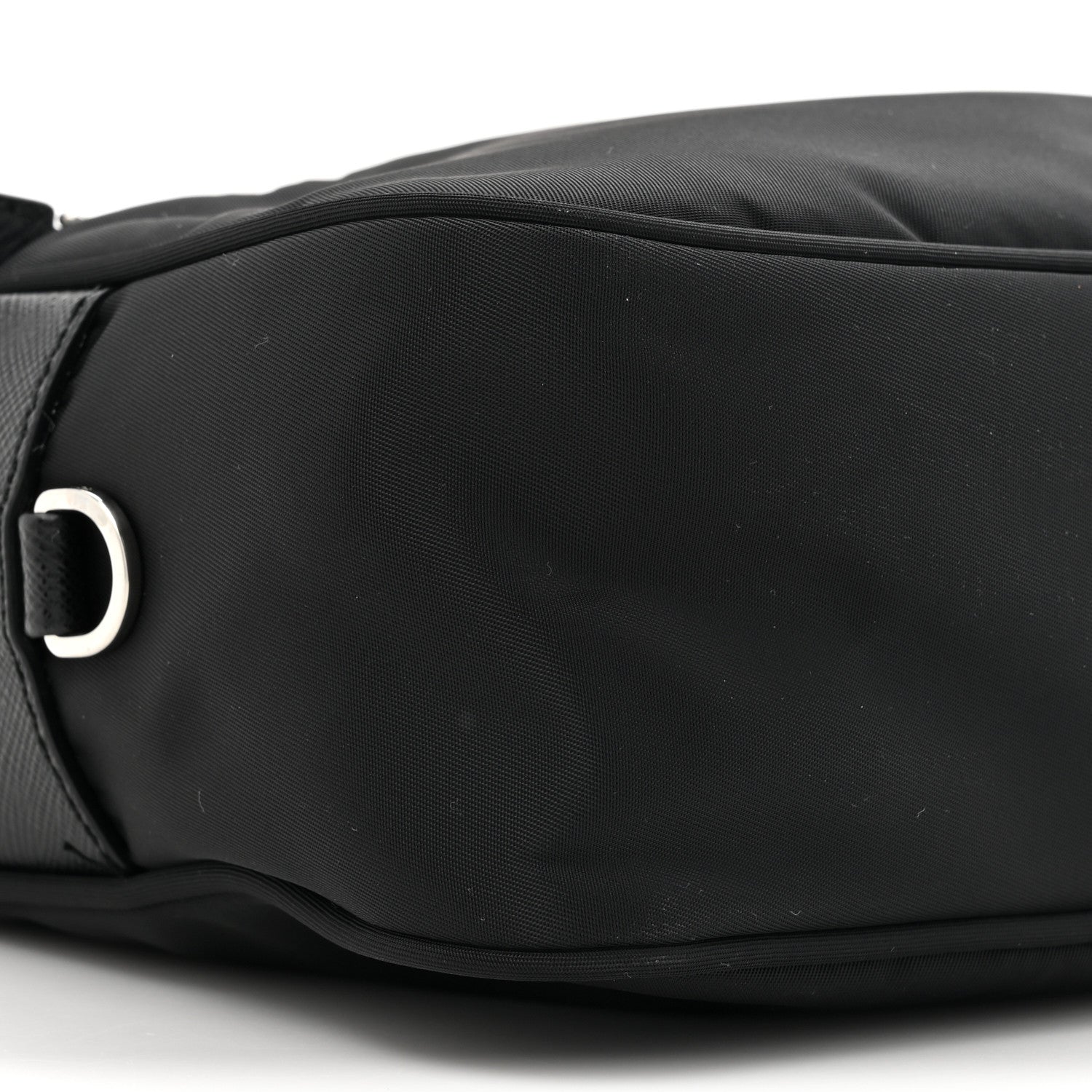 Prada Re-Nylon Vela Saffiano Pocket Double Zip Shoulder Bag Black 9 of 10