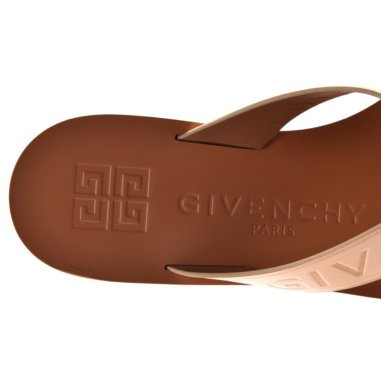 Calfskin Logo Strap Sandals 37 Brown