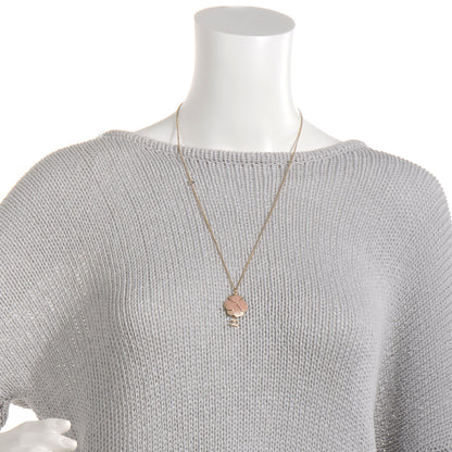 Chanel CC Camellia Flower Necklace Pink and Gold 3 of 6