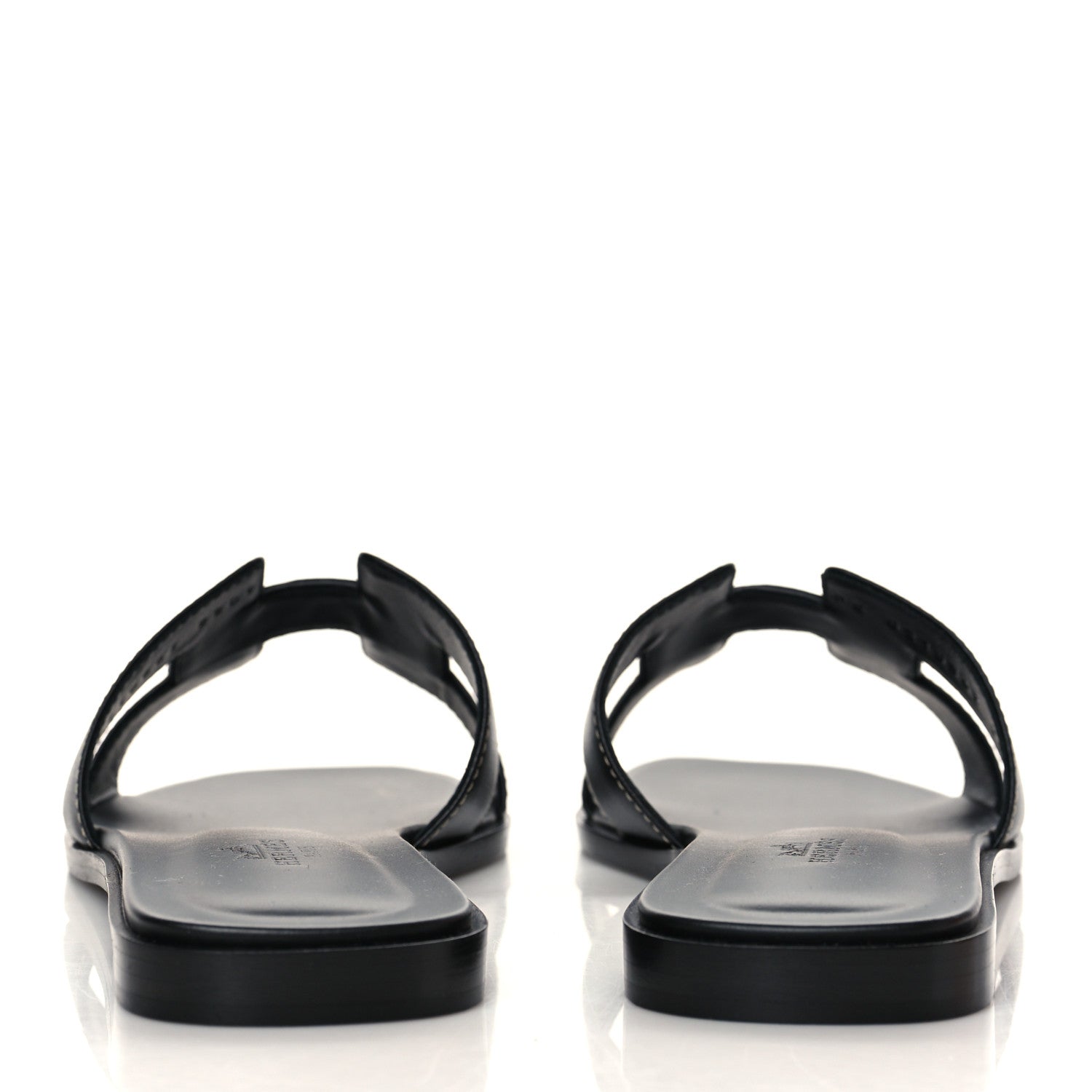 Hermes Box Calfskin Oran Sandals 37.5 Black 5 of 9