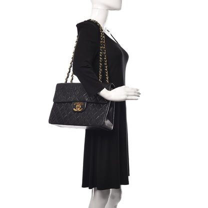 Chanel Lambskin Quilted XL Jumbo Single Flap Black 2 of 19