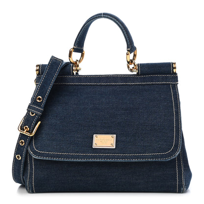 Dolce & Gabbana Denim Miss Sicily Satchel Blue Jeans 1 of 10