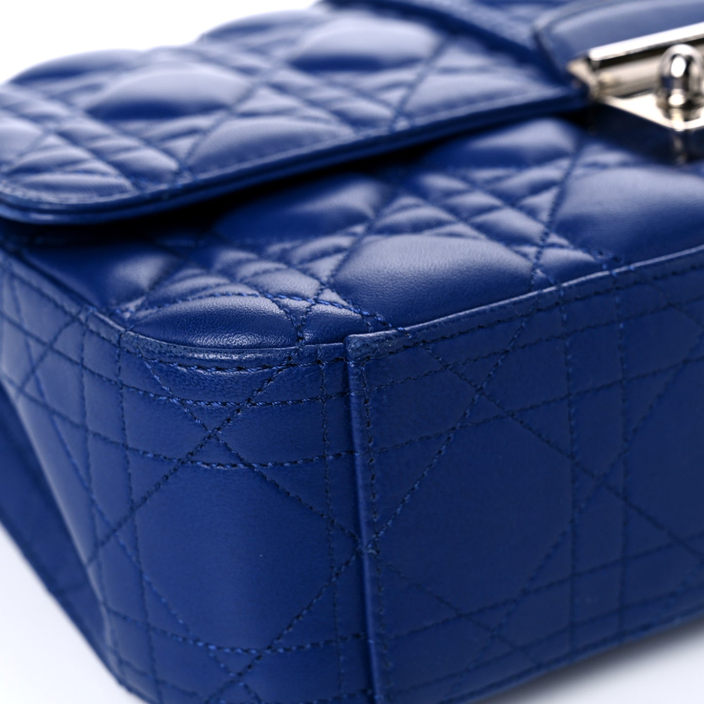 Lambskin Cannage Large Miss Dior Flap Blue