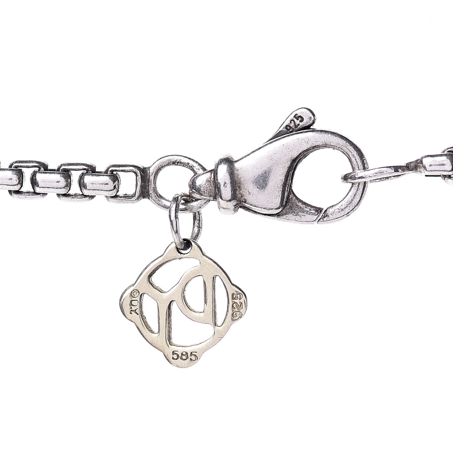 David Yurman Sterling Silver 14K Yellow Gold 2.7mm Box Chain Necklace 36" 4 of 5