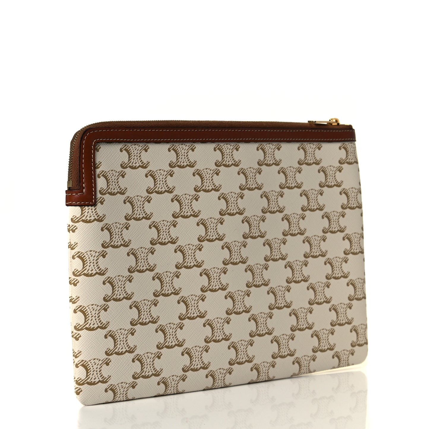 Triomphe Canvas Lambskin Small Pouch White