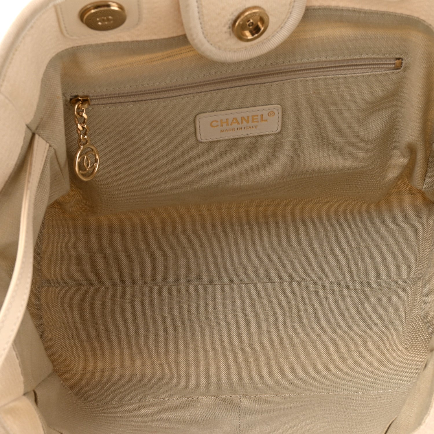 Chanel Mixed Fibers Small Deauville Tote White 6 of 19