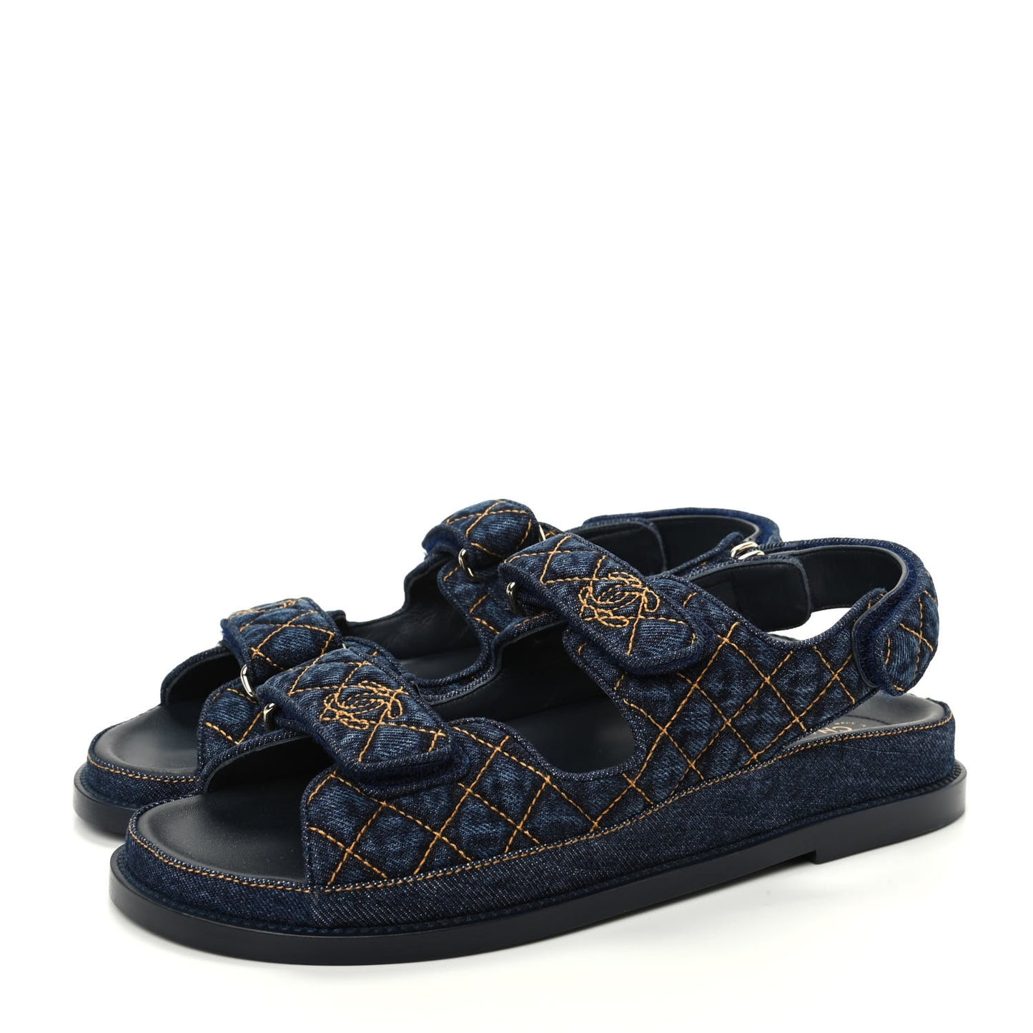 Denim Velcro Dad Sandals 40 Blue