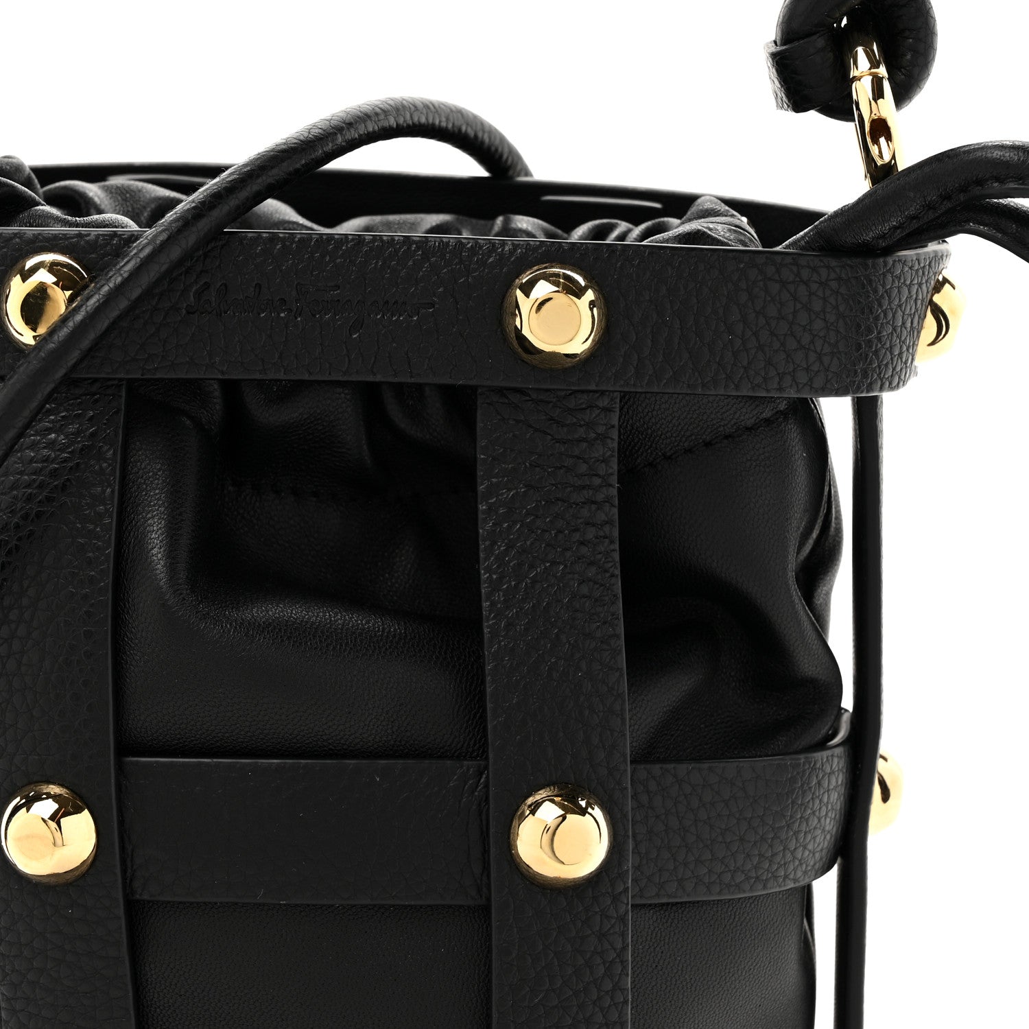Salvatore Ferragamo Calfskin Small Cage Bag Black 7 of 9