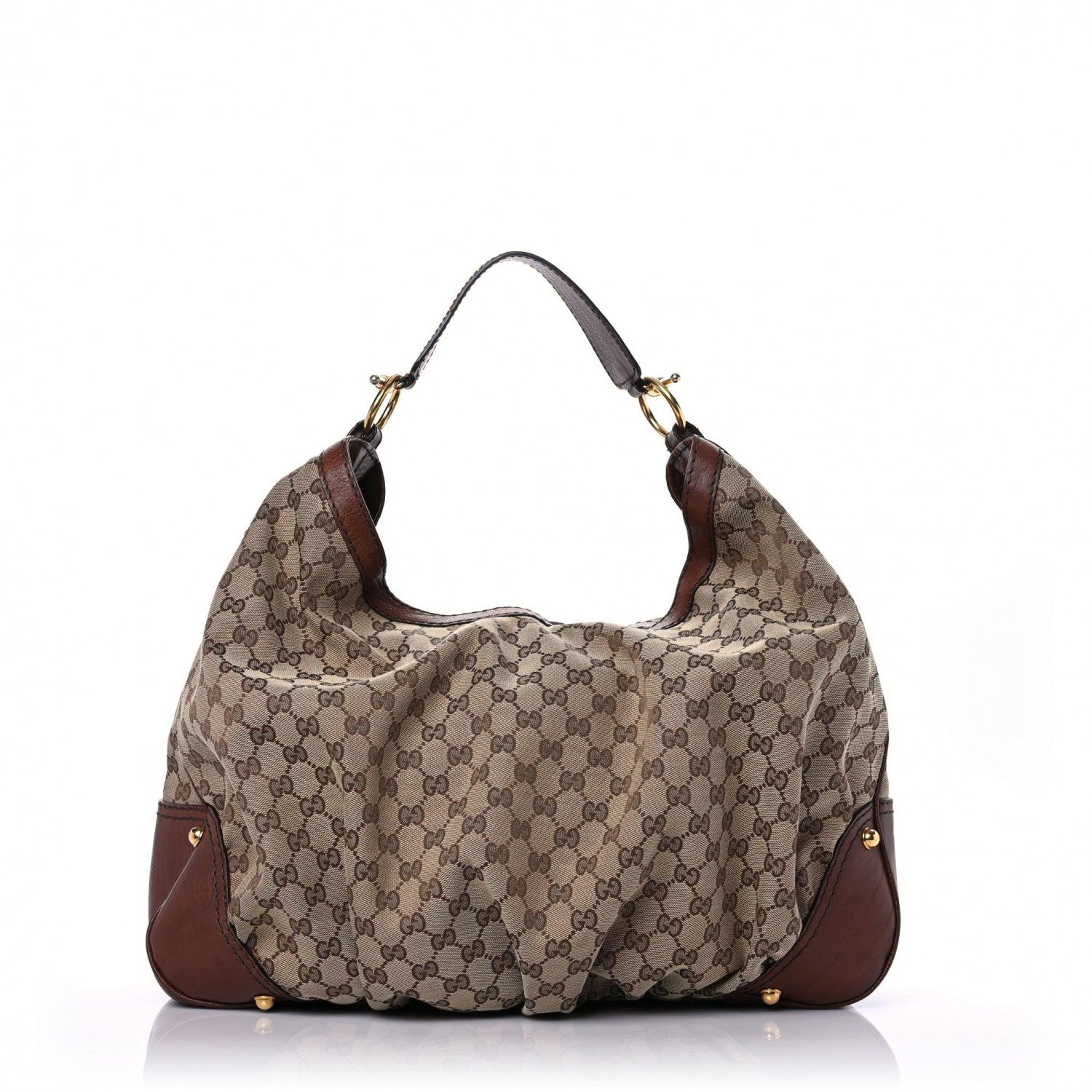 Gucci Monogram Large Jockey Hobo Dark Brown 1 of 23