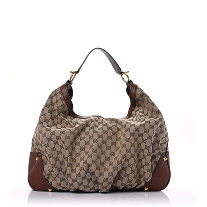 Gucci Monogram Large Jockey Hobo Dark Brown 1 of 23