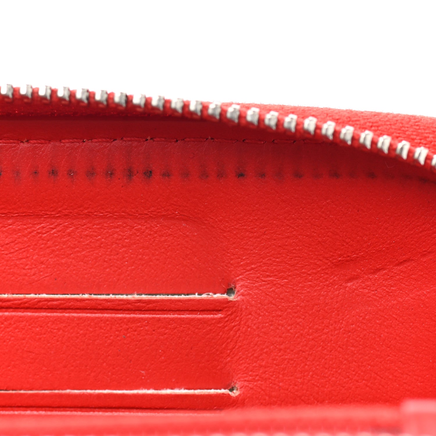 Chanel Caviar Chevron Quilted Medium Zip Around Wallet Red 7 of 18