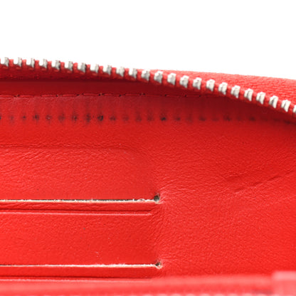Chanel Caviar Chevron Quilted Medium Zip Around Wallet Red 7 of 18