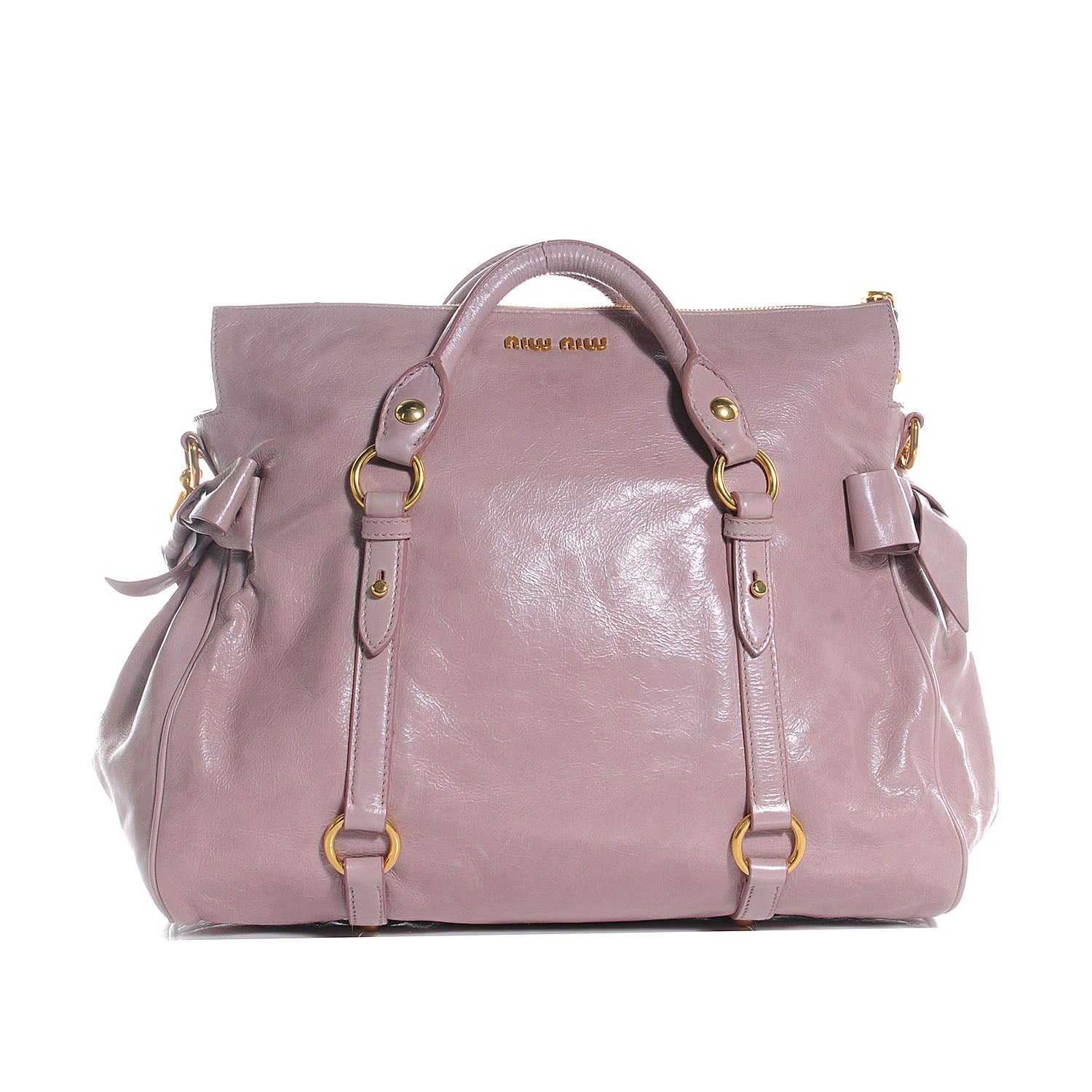 Miu Miu Vitello Lux Large Bow Bag Mughetto 1 of 8