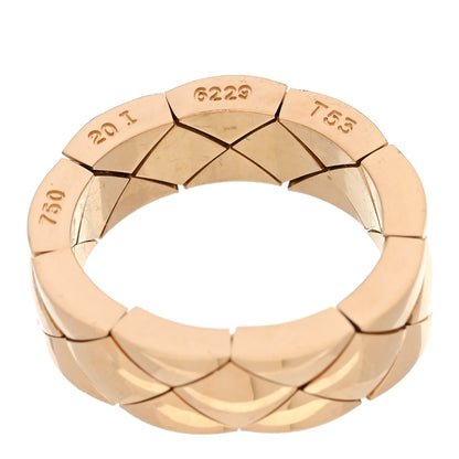 Chanel 18K Yellow Gold Small Matelasse Ring 53 6.5 5 of 5