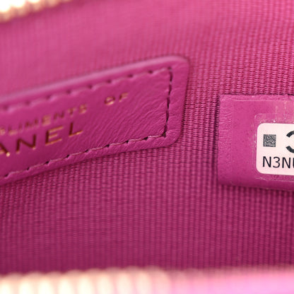 Chanel Tweed Quilted Mini Clutch With Chain Purple 7 of 12