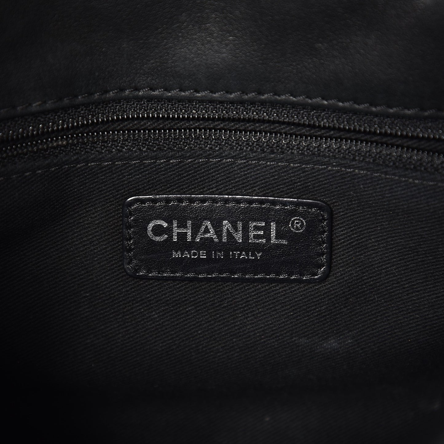 Calfskin Stitched Quilted Flap Black