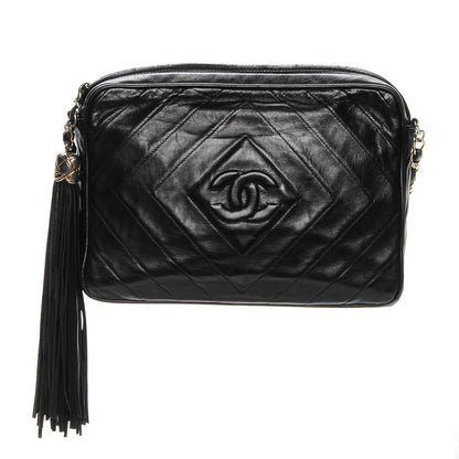Chanel Lambskin Chevron Tassel Camera Case Black 1 of 9