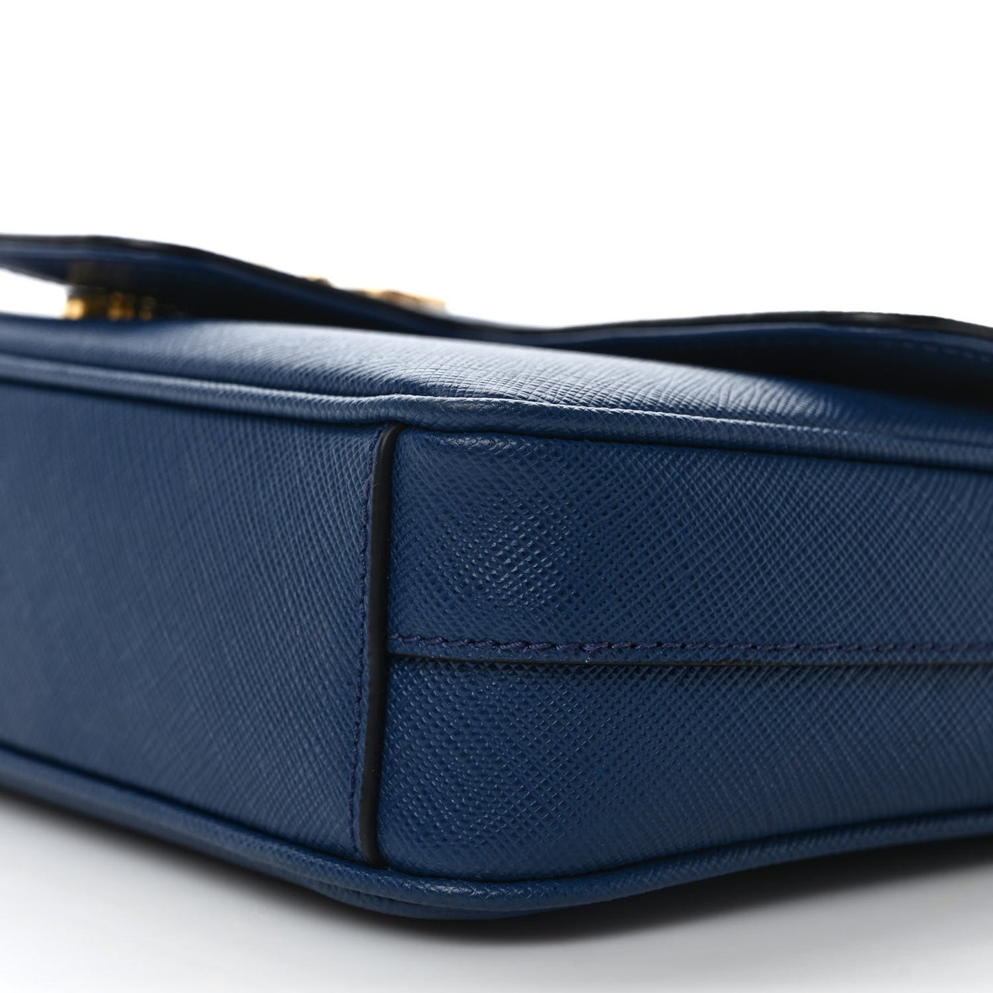 Saffiano Flap Shoulder Bag Bluette
