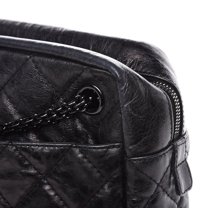 Chanel Metallic Aged Calfskin Quilted Large Reissue Camera Case Black 14 of 15