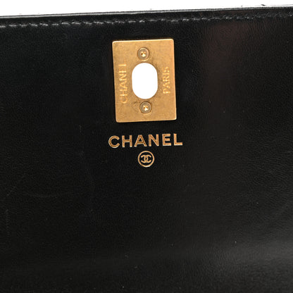 Chanel Shiny Lambskin Quilted Dynasty Wallet On Chain WOC Black 6 of 14