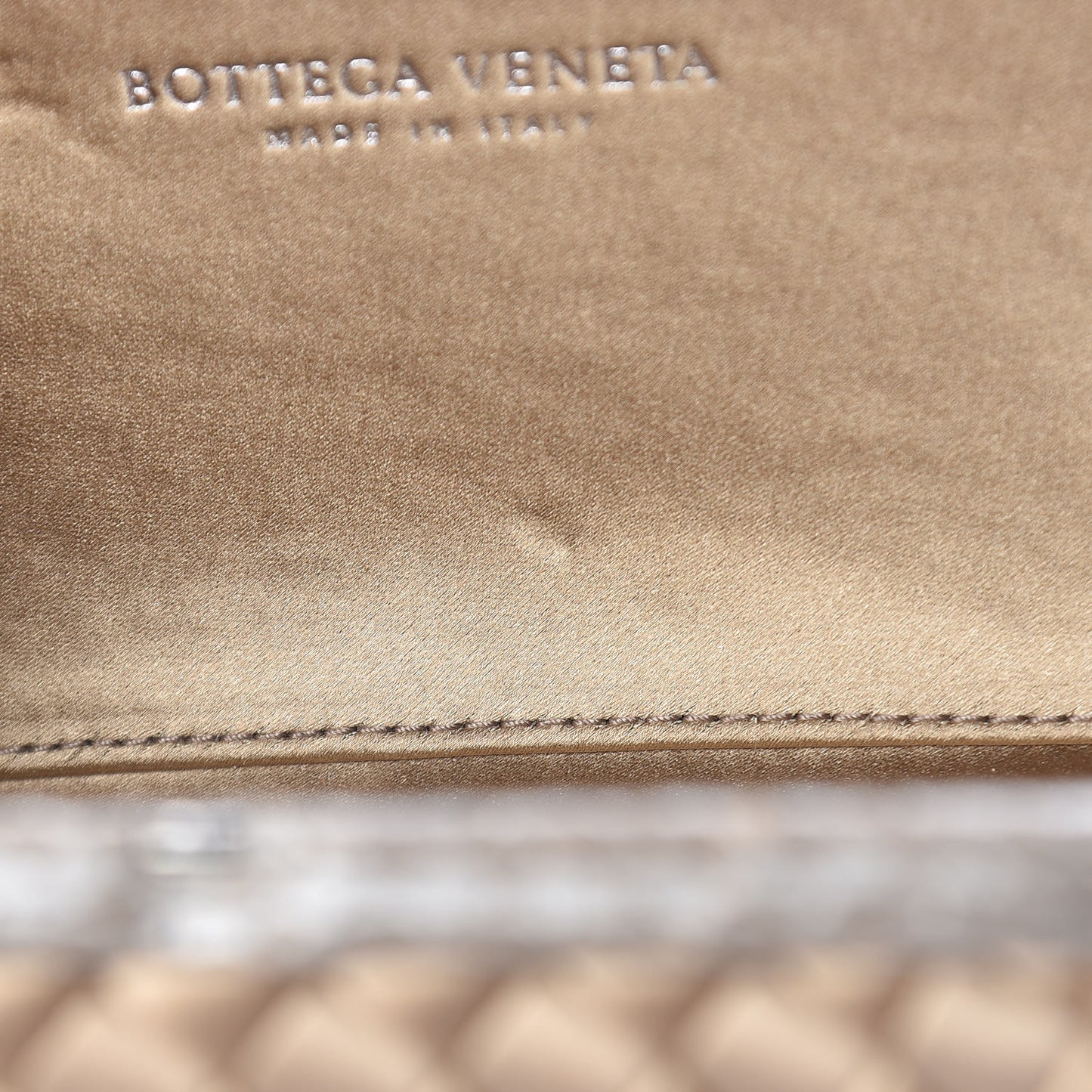 Satin Intreccio Impero Ayers Knot Clutch Camel
