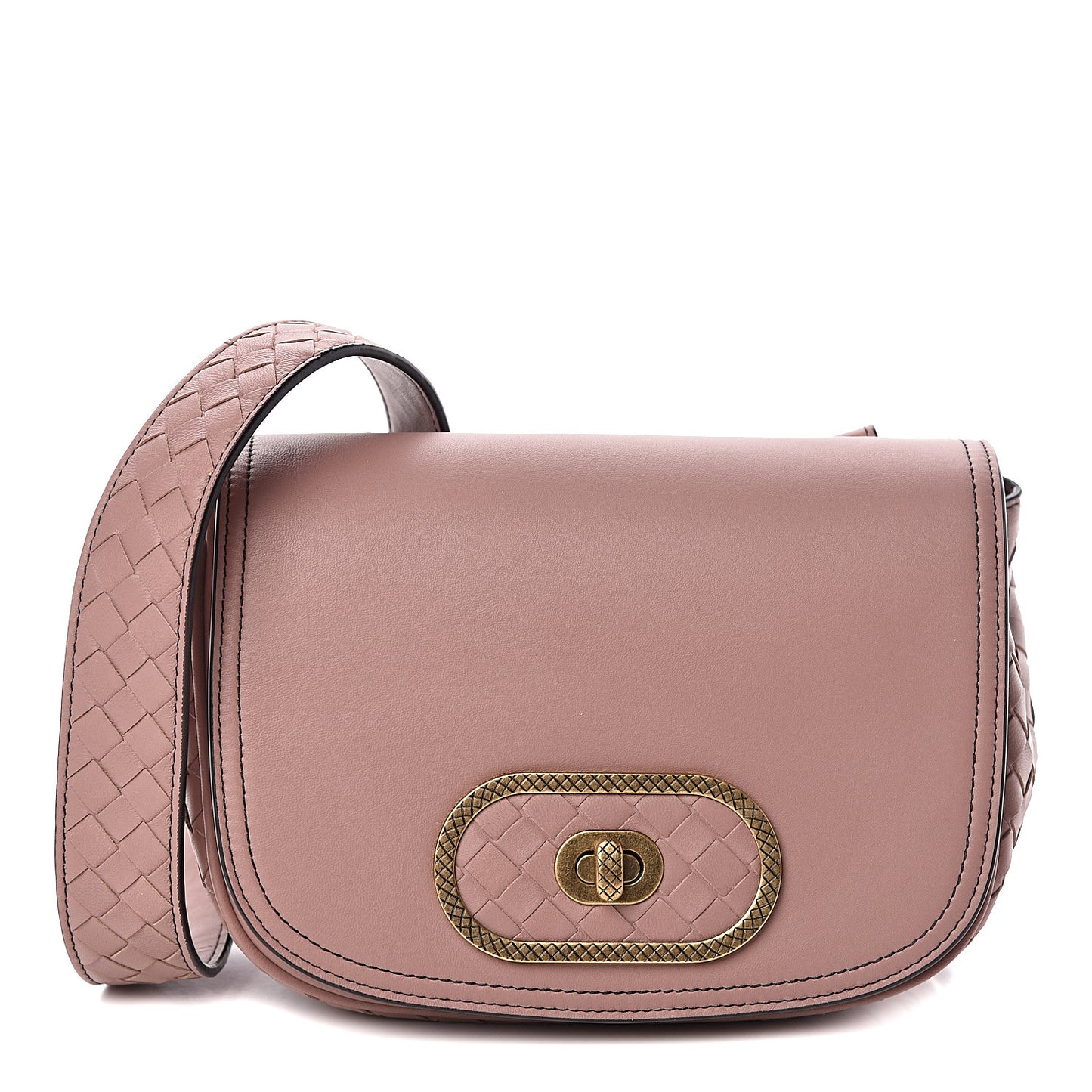 Nappa Intrecciato BV Luna Shoulder Bag Deco Rose