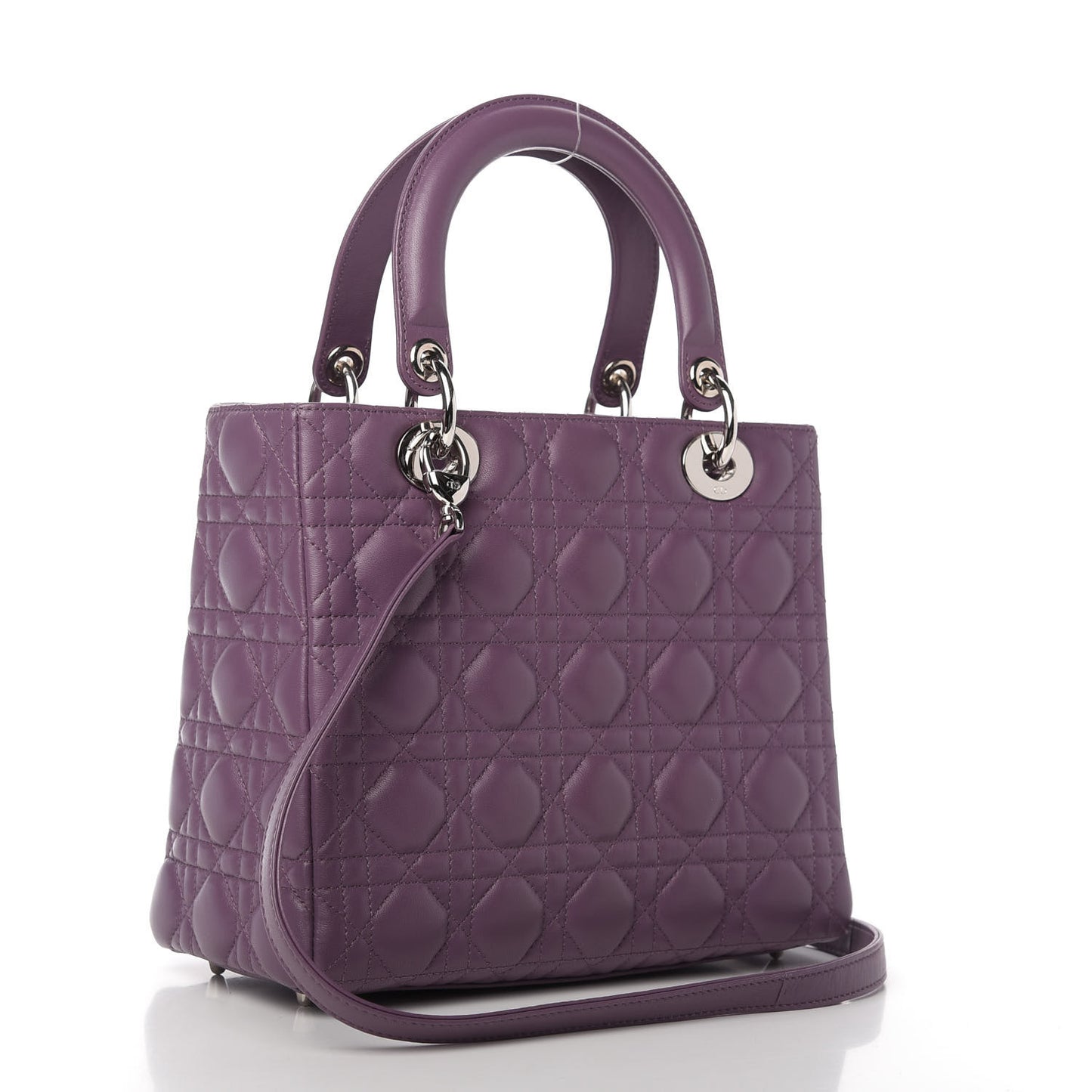 Lambskin Cannage Medium Lady Dior Purple