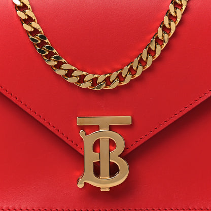 Burberry Calfskin Small TB Envelope Chain Clutch Bag Bright Red 7 of 9