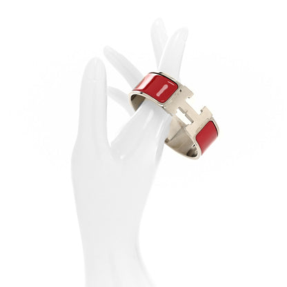 Hermes Enamel Wide Clic Clac H Bracelet PM Rouge Vif 2 of 5