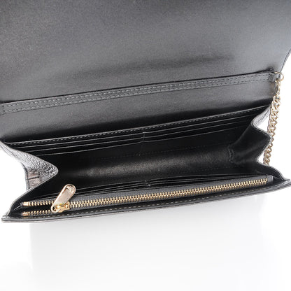 Christian Dior Metallic Grained Calfskin Diorama Croisiere Chain Wallet Gunmetal Grey 5 of 8
