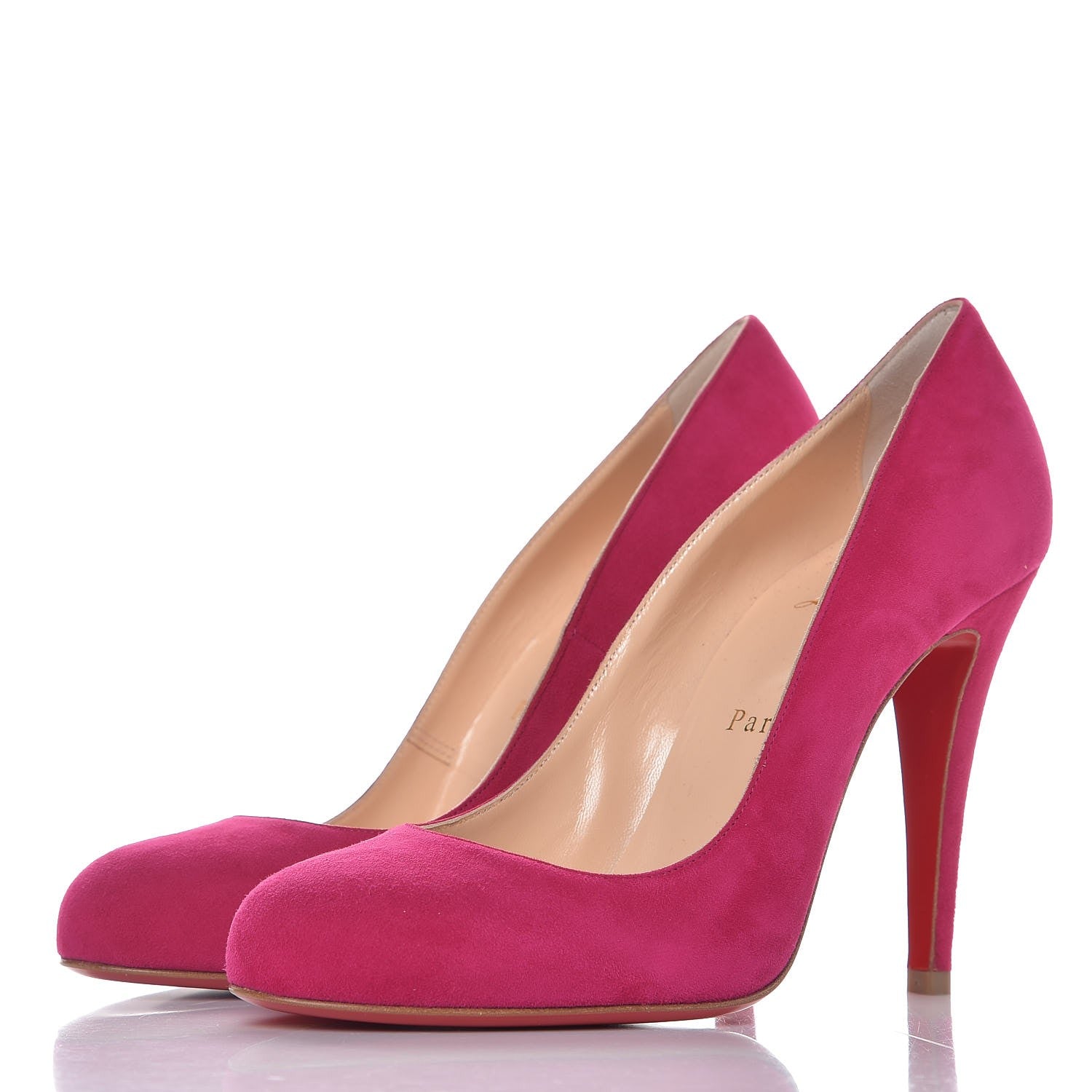 Christian Louboutin Suede Ron Ron 100 Pumps 38 Cyclamen 2 of 8
